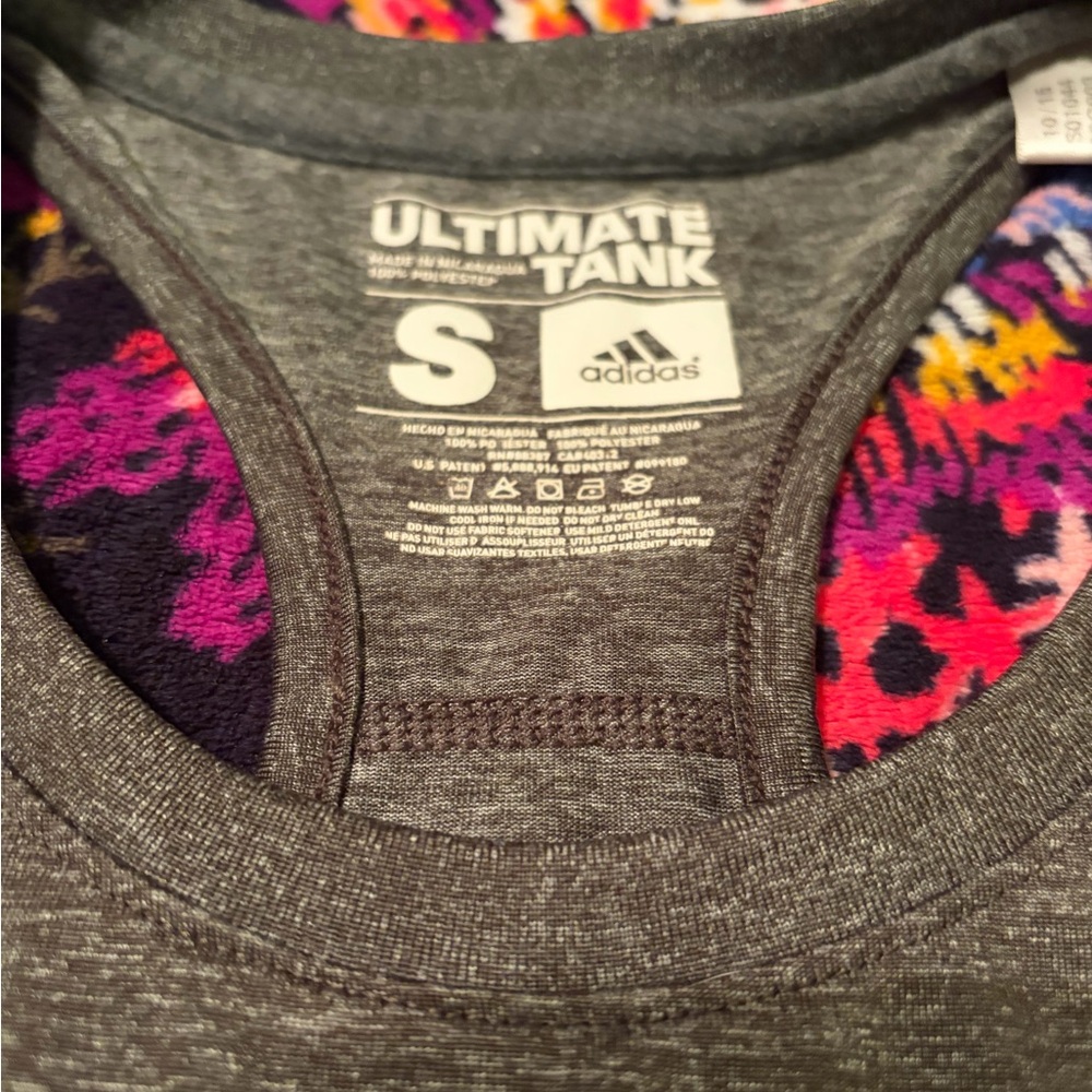 adidas Gray Heather Racerback Performance Tank - Picture 4 of 4